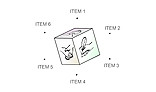 Pseudo 3D cube menu