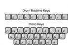 Keyboard drum machine with piano keys