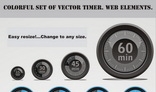 Colorful set of vector timer. Web elements.