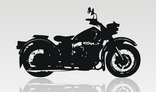 Silhouette of motor cycle