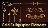 Gold Calligraphic Elements