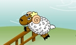 Sheeps jumping over fence animation.