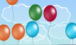Air balloons flying upwards.