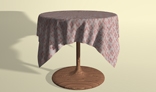 table with tablecloth