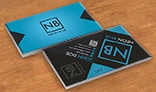Neon Blue Modern Business card 