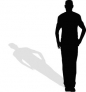 Seamless man doing jumping jacks silhouette exercise loop