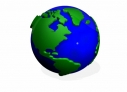 3d Green Earth Globe spinning animation loop 