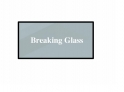 Glass breaking window with a button on white backdrop