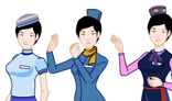 Animated stewardess characters