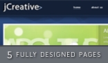 jCreative psd - Multiple pages blog / portfolio layout