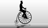 Penny Farthing cyclist silhouette