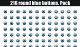 216 round blue buttons.Pack