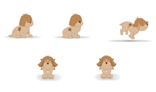 Various poses of dog animation