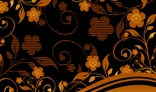  golden floral ornament with striped silhouette