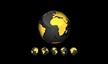 3D Earth Globe: Black & Yellow