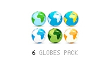 3D Earth Globes: Pack of 6