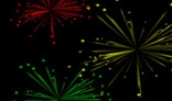 Random different colors fireworks. 1.5Kb only.