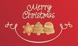 Merry Christmas Cookies Card Red 