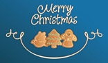 Merry Christmas Cookies Card Blue