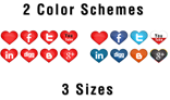 Hearts Social Icons