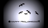 Halloween background with moon and bats