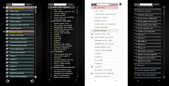 XML List Menu