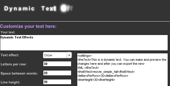 Dynamic Text Effects XML Driven