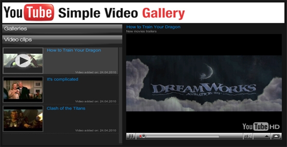YouTube Simple Video Gallery