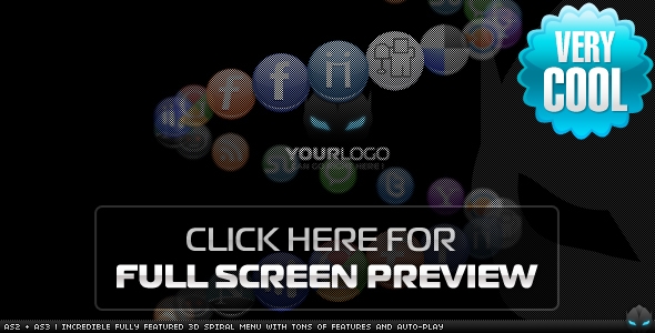 Professional 3D Spiral Menu with Scroll AS2 and AS3