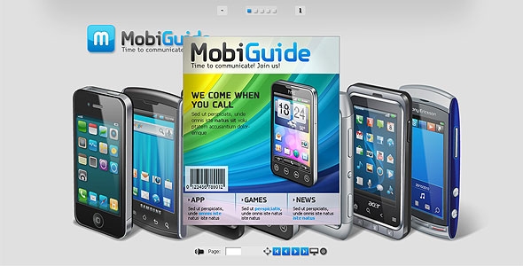 Mobile guide Flash book CMS template