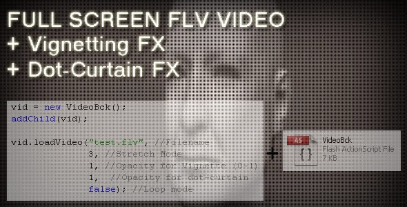 Full Screen Video Background With Vignetting And Curtain FX