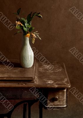 Still-life with yellow flowers