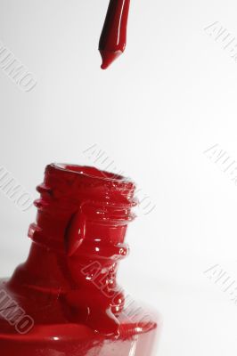 Brush with a red paint