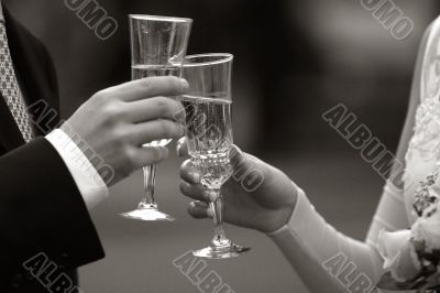 Glasses with champagne