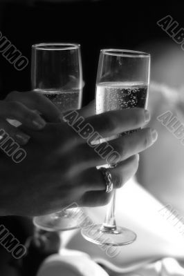 Glasses with champagne