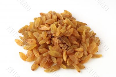 small group of golden Iranian raisins