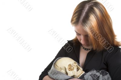 girl with skull