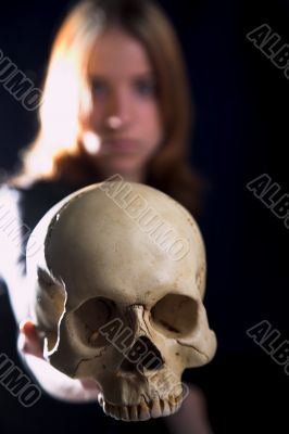 girl with skull