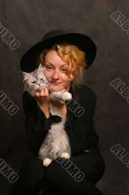 Portrait with a cat