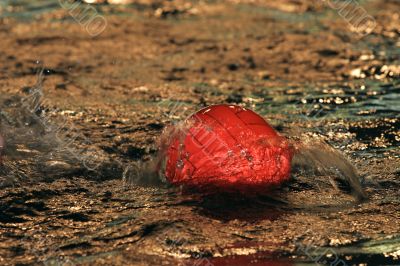 Red water-polo ball