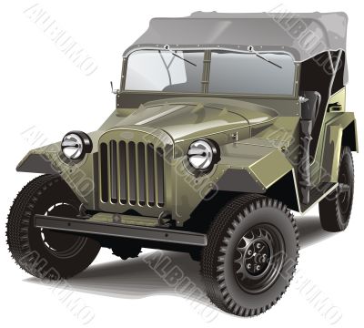 Green retro army  car