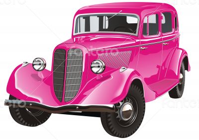 Pink retro car