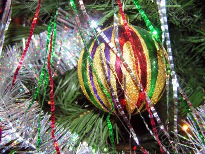 Ornament on a christmas fur-tree