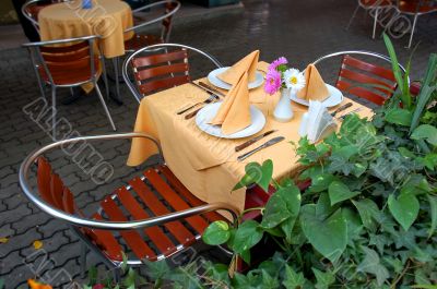 outdoor restaurant table