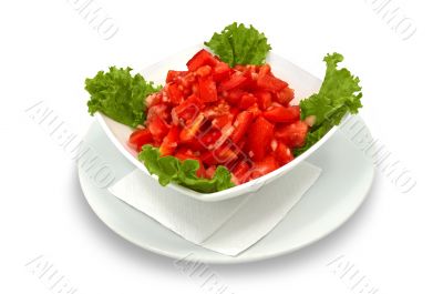 tomato salad with lettuce