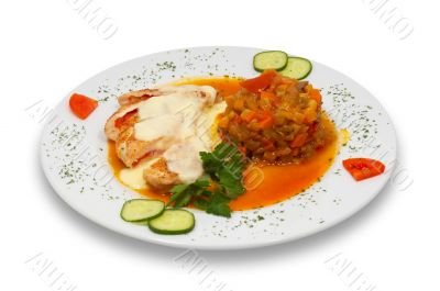 grilled stuffed chicken fillet