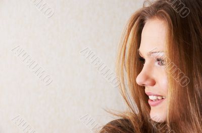 half face portrait of beautiful girl