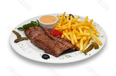 steak with french fries