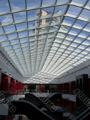 glass roof of the building