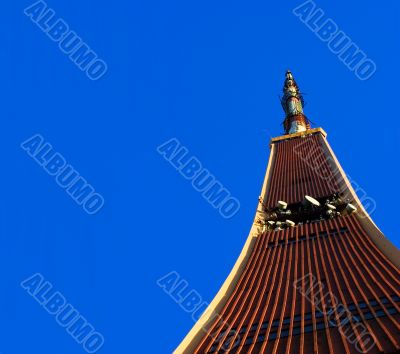TV tower on blue sky